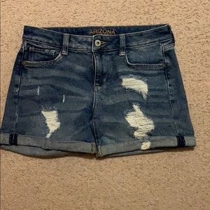 ARIZONA Distressed Dark Wash Jean Shorts